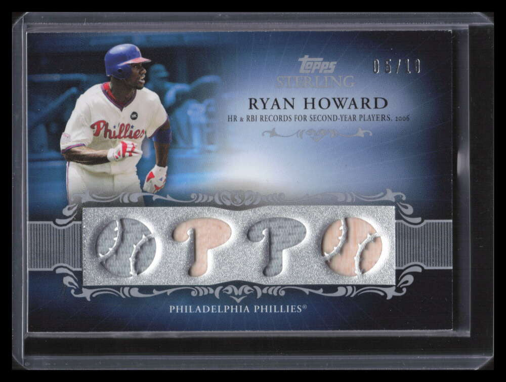 2009 Topps Sterling Career Chronicles Relics 66 Ryan Howard Quad Bat Jersey 5/10