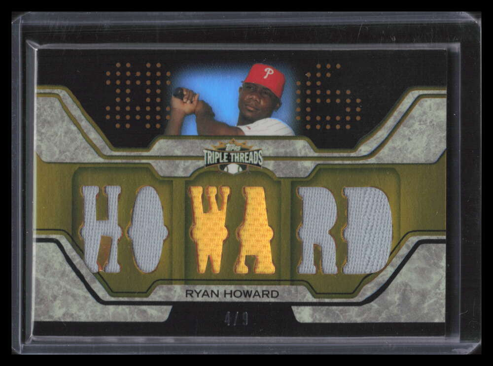2008 Topps Triple Threads Relics Gold 225 Ryan Howard Triple All-Star Jersey 4/9
