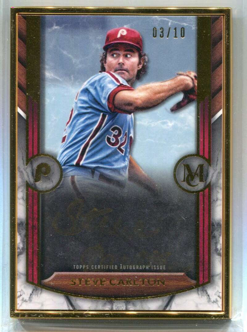 SOLD 147563 2022 Topps Museum Collection Framed Autographs Gold Steve Carlton Auto 3/10