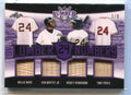 2021 Leaf Lumber Numbers Purple ln17 Perez Henderson Mays Griffey Quad Bat 1/9