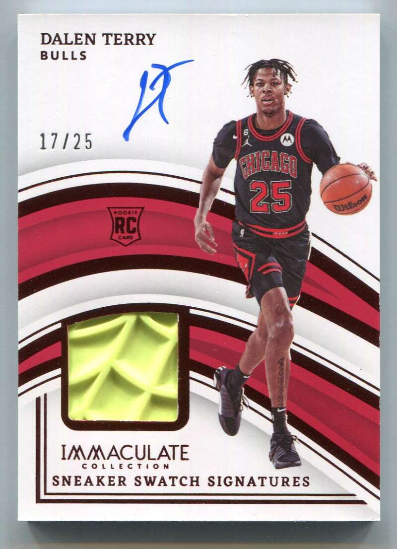 2022-23 Immaculate Sneaker Swatches Red Dalen Terry Rookie Shoe Patch Auto 17/25
