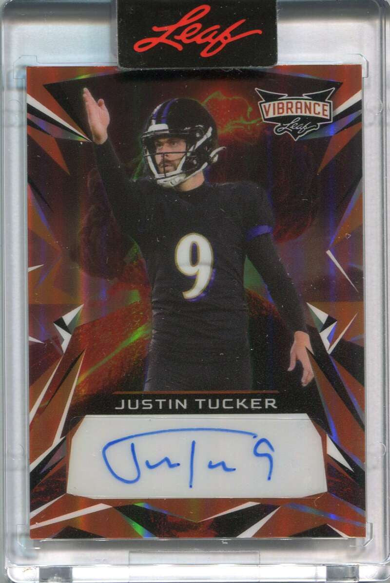 2023 Leaf Vibrance Prismatic Orange bajt1 Justin Tucker Auto 4/6