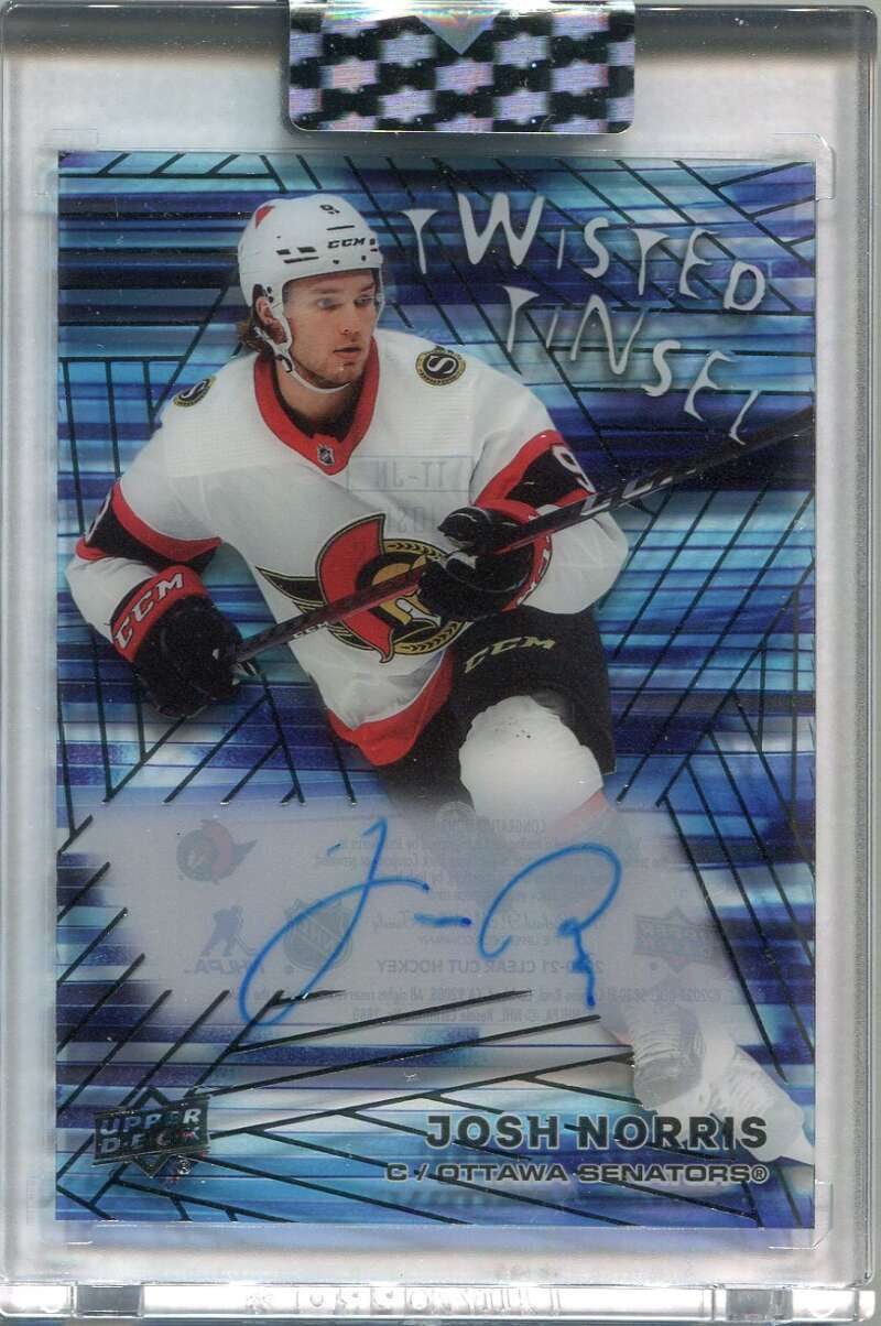 2020-21 Upper Deck Clear Cut Twisted Tinsel Rookies TTJN Josh Norris Rookie Auto