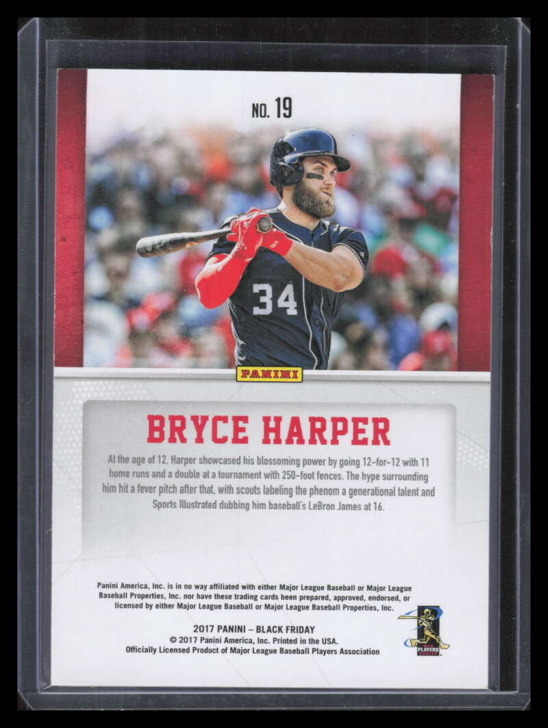 2017 Panini Black Friday Decoy 19 Bryce Harper 18/50