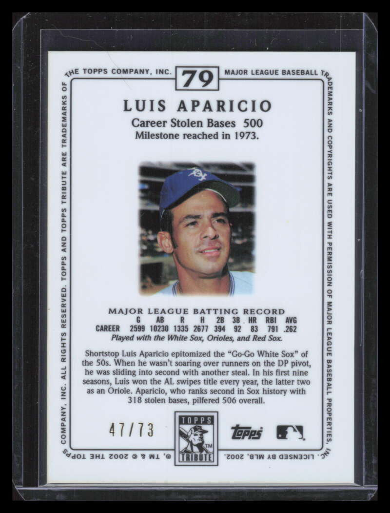 2002 Topps Tribute Lasting Impressions 79 Luis Aparicio 47/73