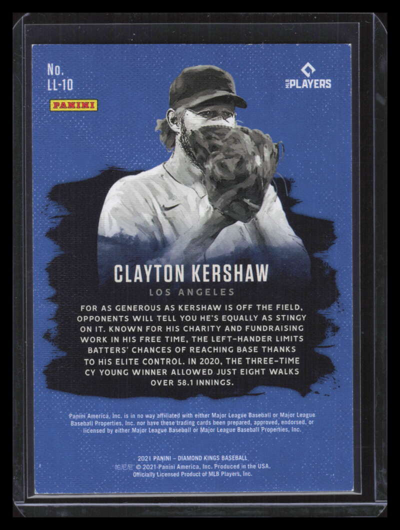 2021 Diamond Kings Legacy Lithographs Holo Blue 10 Clayton Kershaw 65/99