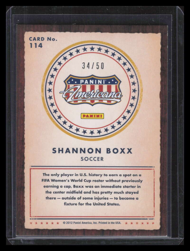 2012 Americana Heroes and Legends Silver Proofs 114 Shannon Boxx 34/50