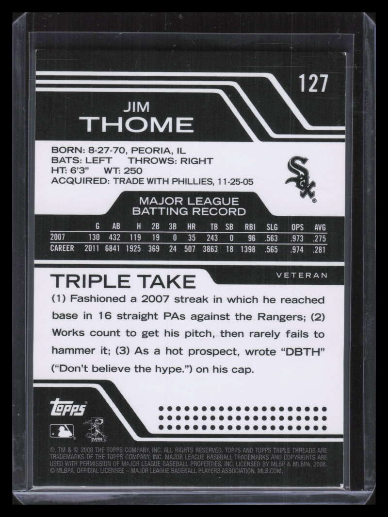 2008 Topps Triple Threads Black 127 Jim Thome 30/30