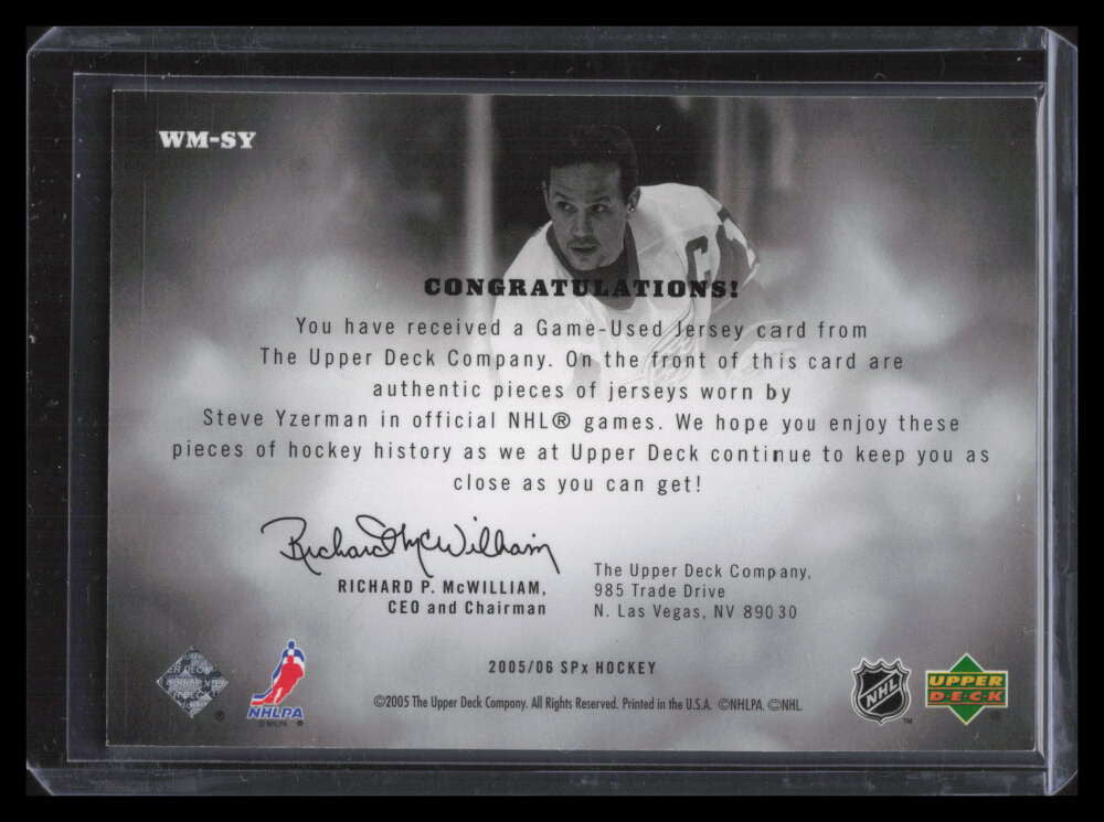 2005-06 SPx Winning Materials WMSY Steve Yzerman Dual Jersey 117/350