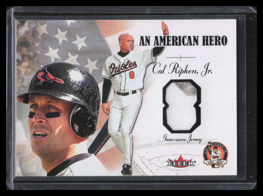 SOLD 148200 2001 Fleer Ripken Commemorative Glossy NNO Cal Ripken Jr. Jersey American Hero