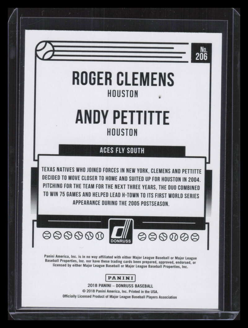 2018 Donruss Mother's Day Ribbon Pink 206 Aces Fly South Pettitte Clemens 20/25