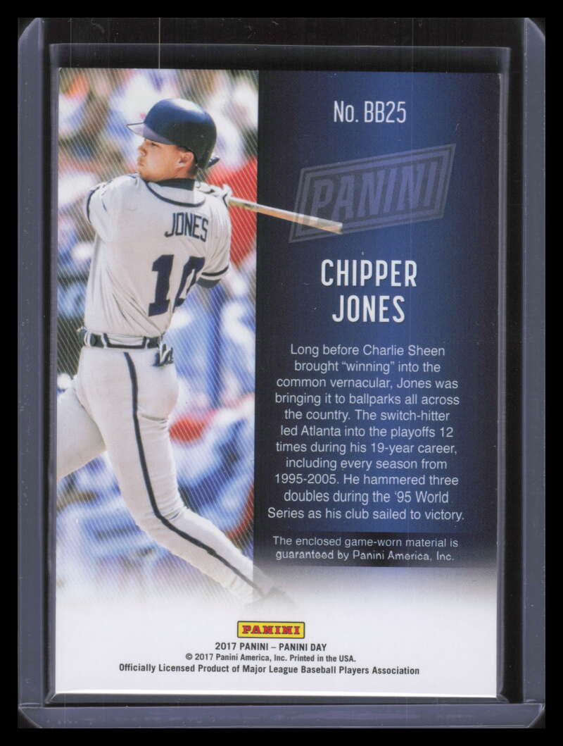 2017 Panini Day Memorabilia Galactic Window 34 Chipper Jones Jersey 25/25
