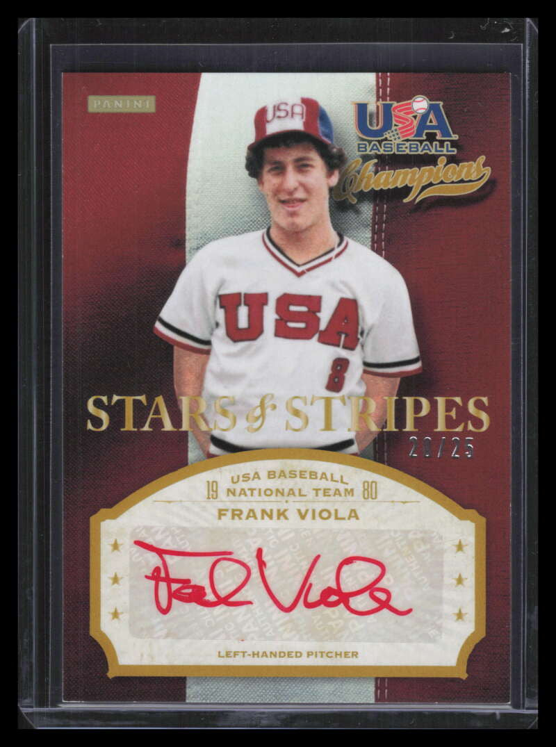 2013 USA Champions Stars and Stripes Signatures Red Ink 9 Frank Viola Auto 20/25