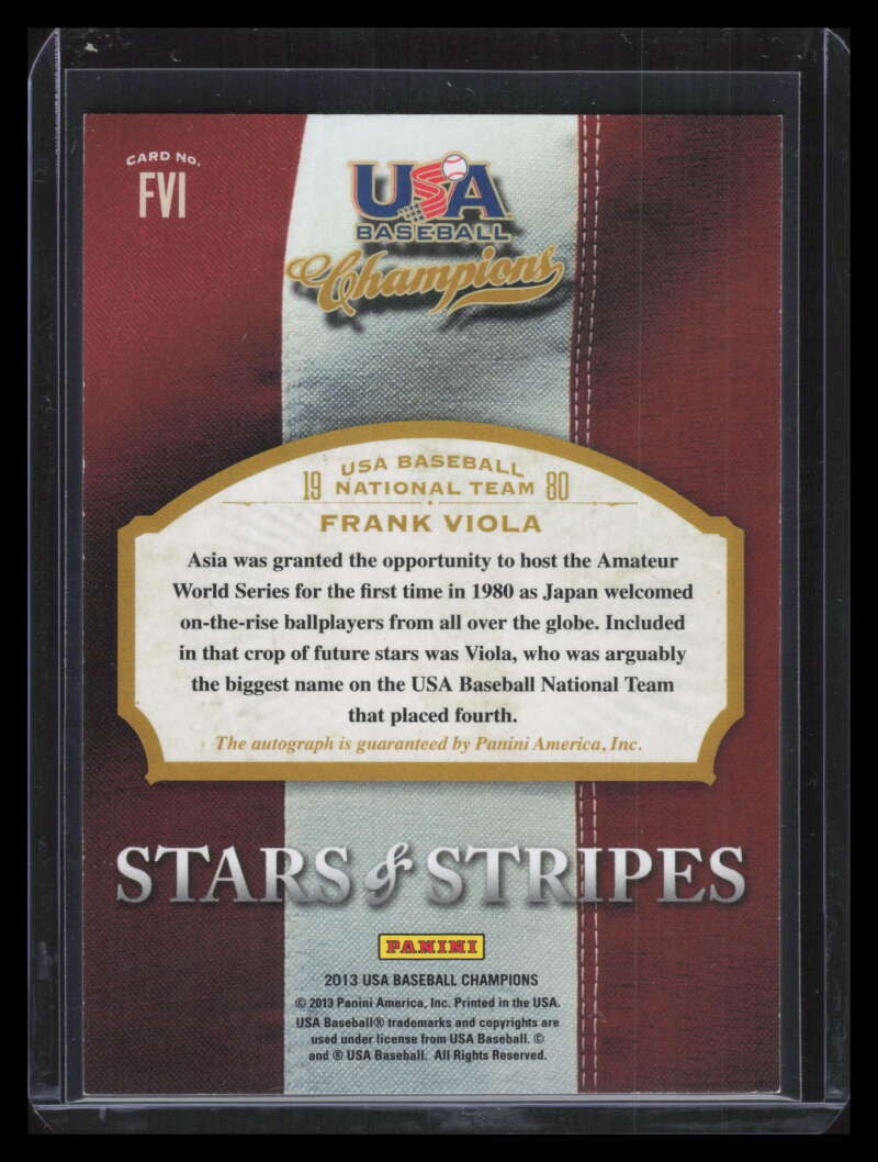 2013 USA Champions Stars and Stripes Signatures Red Ink 9 Frank Viola Auto 20/25