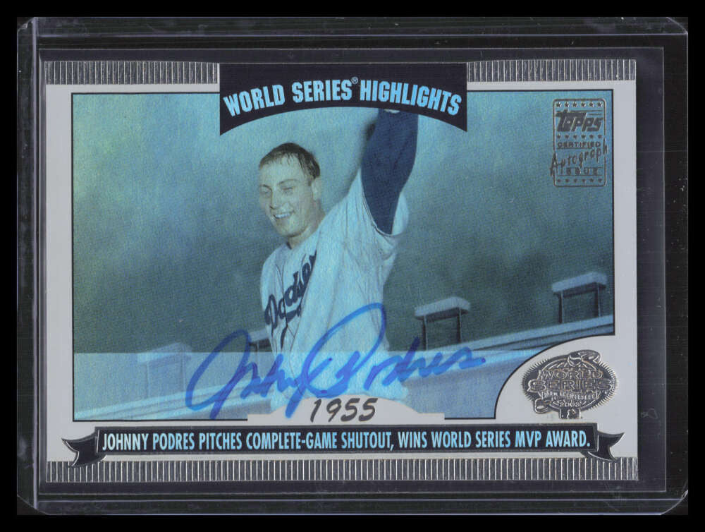 2004 Topps World Series Highlights Autographs jp2 Johnny Podres Auto