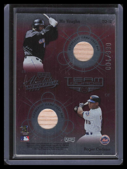 2002 Absolute Team Quads Cedeno Vaughn Alomar Piazza Quad Bat Jersey Shoe 66/100