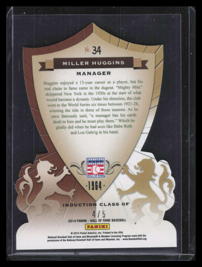 2014 Panini Hall of Fame Crusades Green Die-Cut 34 Miller Huggins 4/5