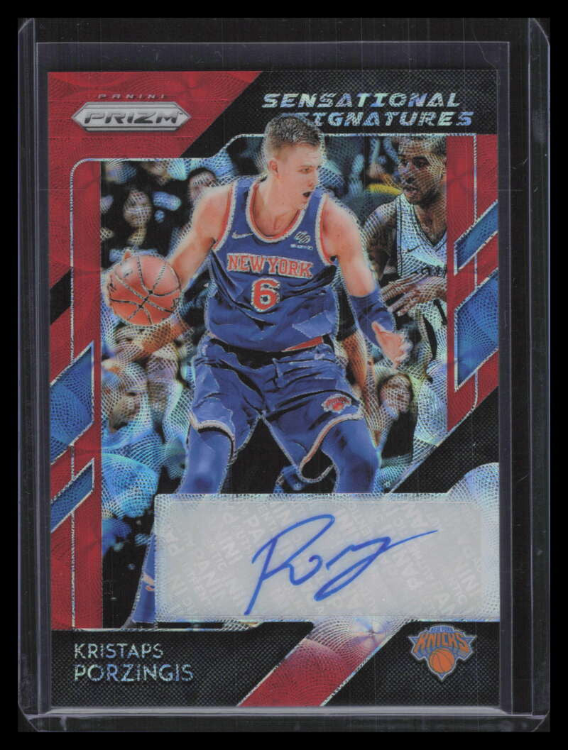 2018-19 Panini Prizm Sensational Signatures Choice 45 Kristaps Porzingis Auto