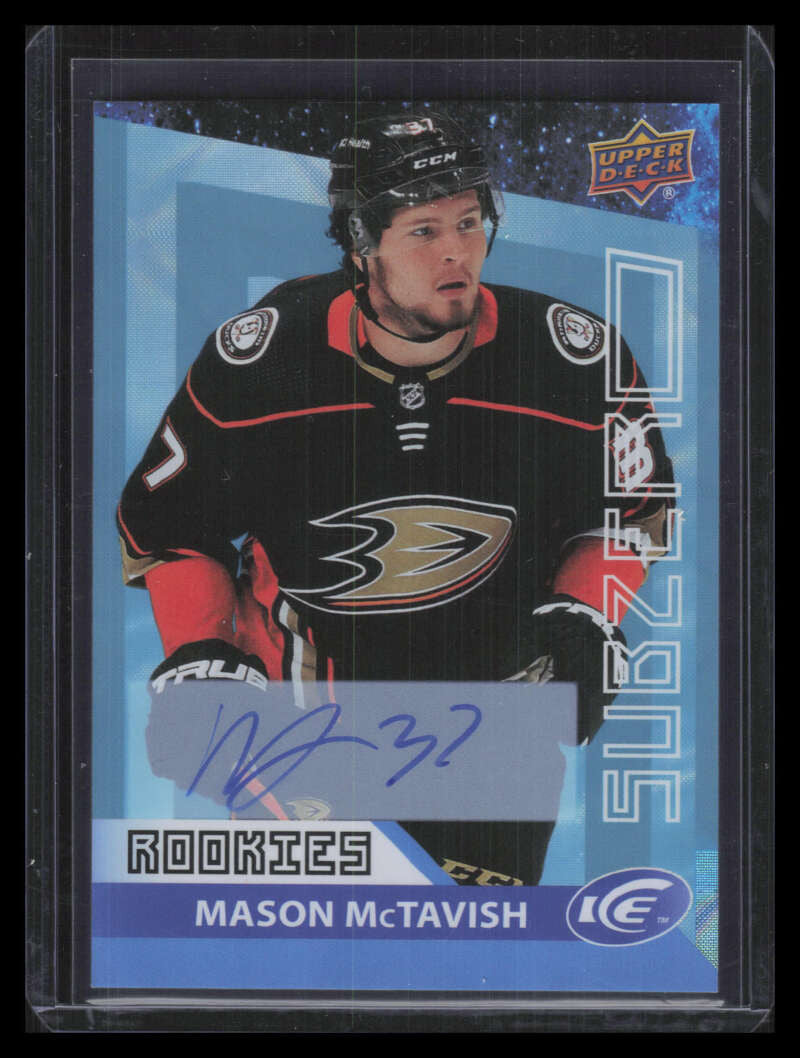 2021-22 Upper Deck Ice Sub Zero Autographs Blue sz51 Mason McTavish Rookie Auto