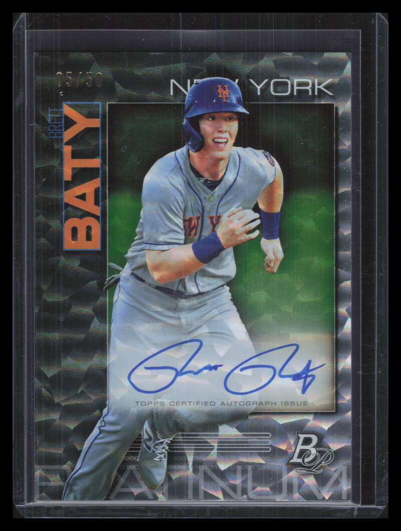 2020 Bowman Platinum Prospect Autographs Ice top46 Brett Baty Rookie Auto 5/50