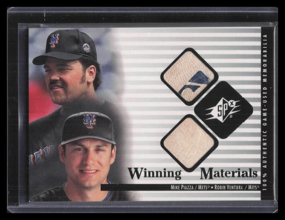 2000 SPx Winning Materials Update MPRV Ventura Mika Piazza Dual MLB Logo Ball