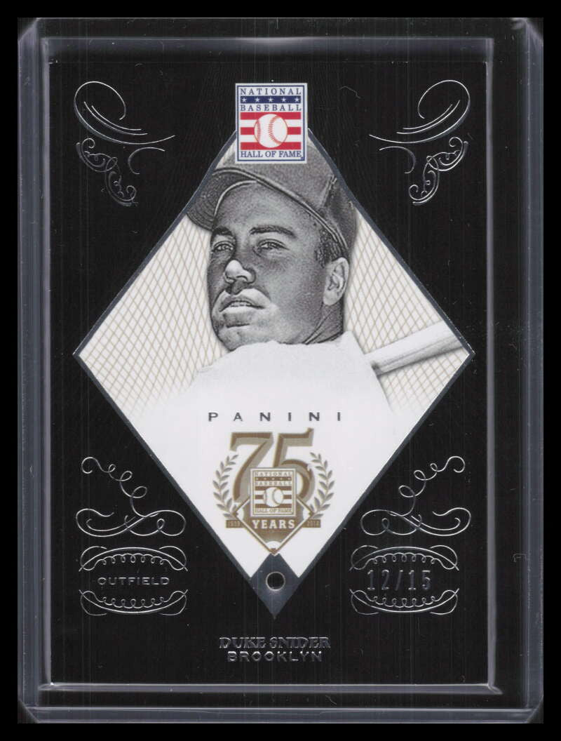 2014 Panini Hall of Fame 75th Anniversary 80 Duke Snider Sapphire Gem 12/15