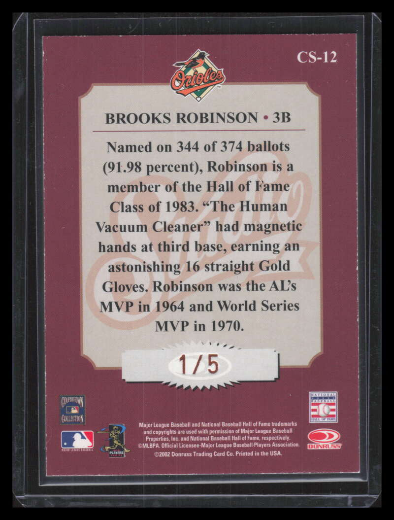 2002 Studio Classic Chicago National 12 Brooks Robinson 1/5