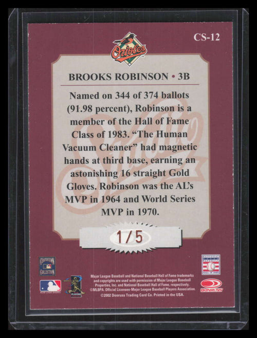 2002 Studio Classic Chicago National 12 Brooks Robinson 1/5