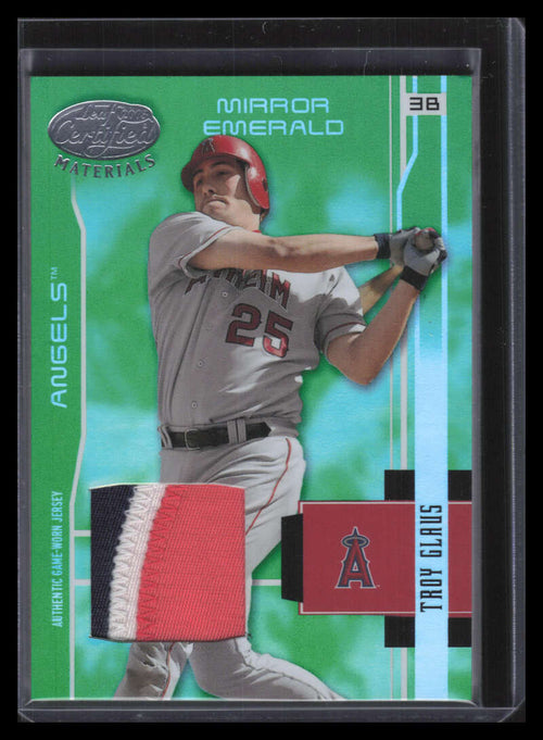2003 Leaf Certified Materials Mirror Emerald Materials 1 Troy Glaus Patch 3/5