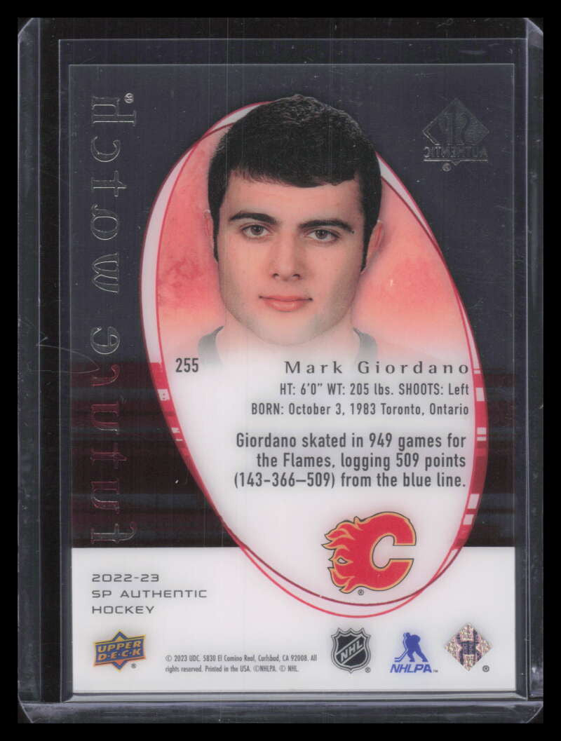 2022-23 SP Authentic Retro Future Watch Acetate 255 Mark Giordano 2005-06