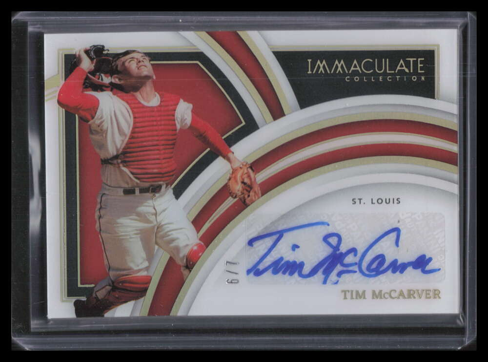 2022 Immaculate Collection Clearly Signatures Gold 26 Tim McCarver Auto 6/7