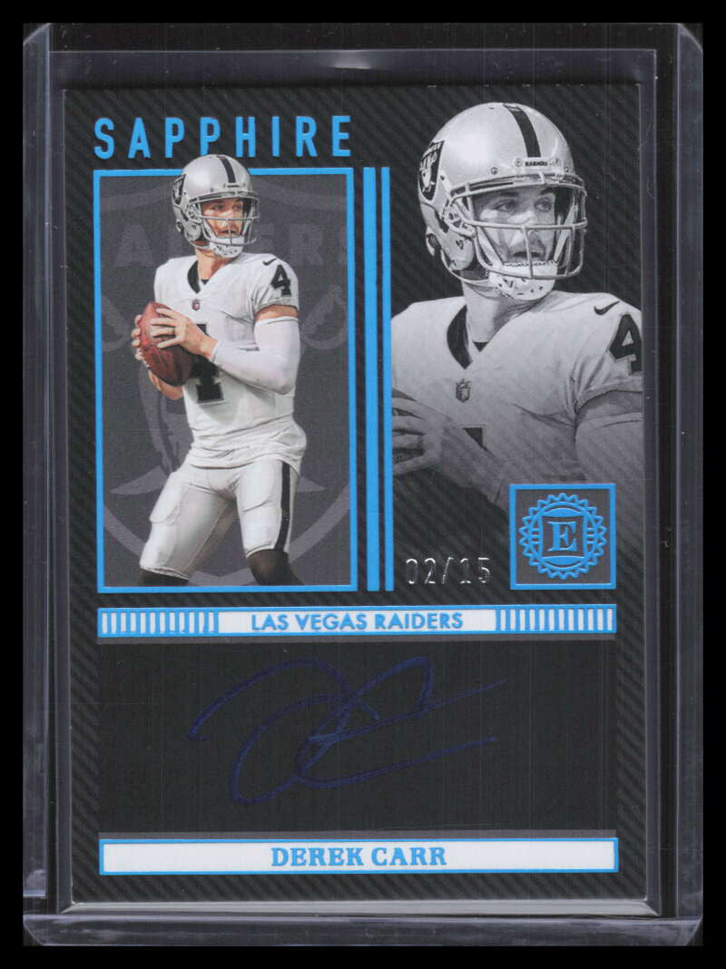2022 Panini Encased Sapphire Signatures 47 Derek Carr Auto 2/15