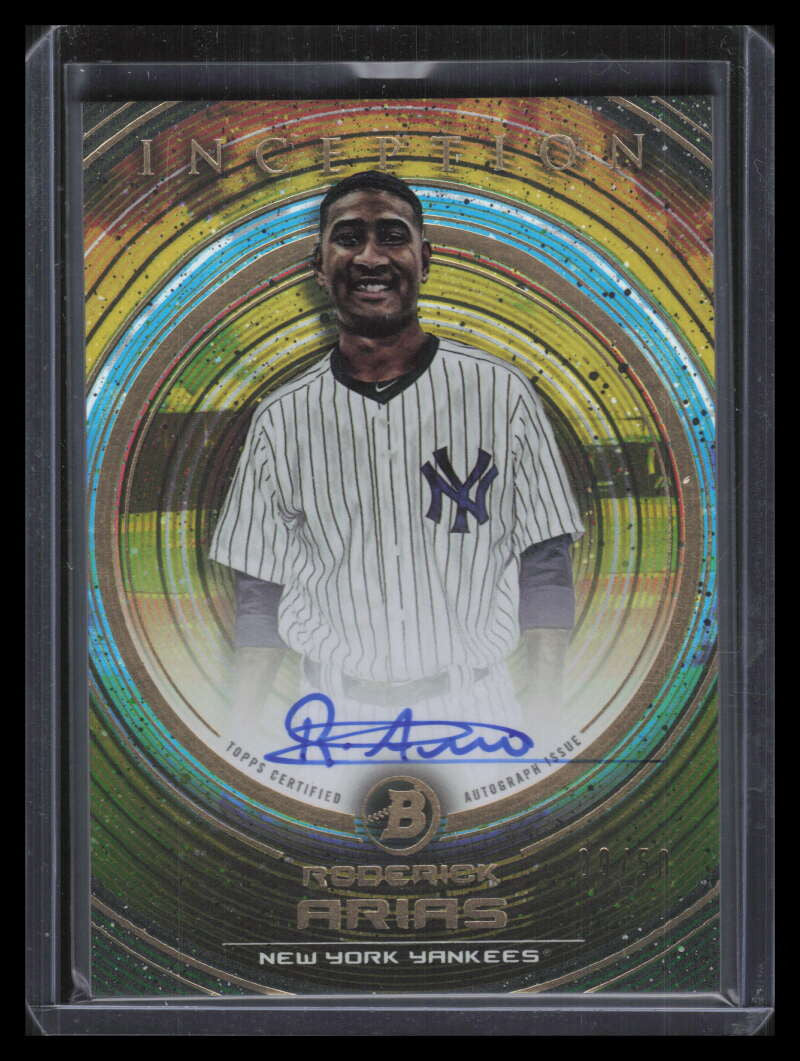 2022 Bowman Inception Autographs Gold PARA Roderick Arias Rookie Auto 9/50