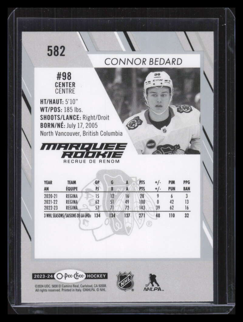 DELETE 148598 2023-24 O-Pee-Chee 582 Connor Bedard Rookie 138149