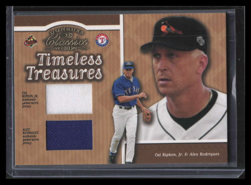 2003 Donruss Classics Timeless Treasures Alex Rodriguez Cal Ripken Jersey 23/25
