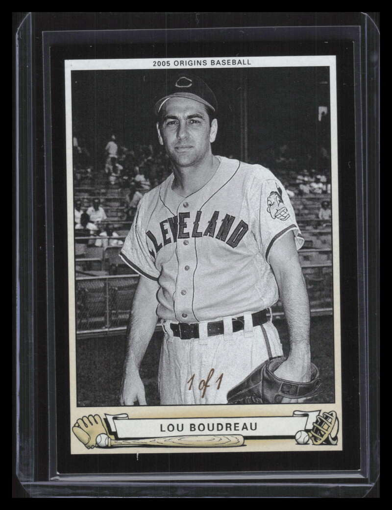 2005 Origins Black 124 Lou Boudreau RED 1/1 RETIRED