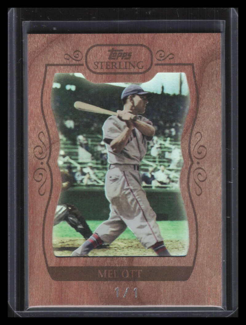 2008 Topps Sterling Framed Cherry Wood 9 Mel Ott 1/1