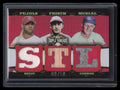 2006 Topps Triple Threads Relic Combos 241 Frisch Pujols Musial Bat Jersey 9/18