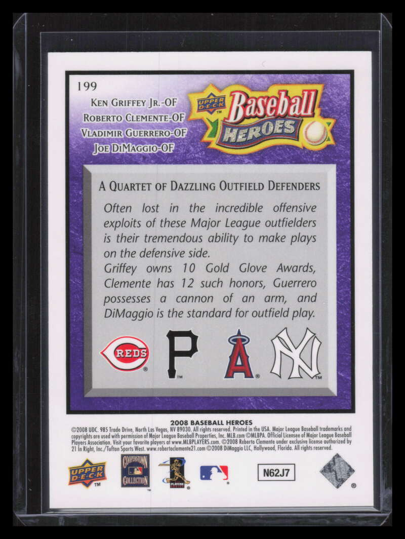 2008 Upper Deck Heroes Purple 199 Guerrero DiMaggio Clemente Griffey 21/25