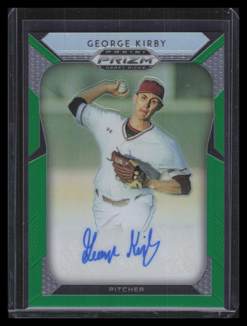 2019 Panini Prizm Draft Autographs Prizms Green 34 George Kirby Rookie Auto