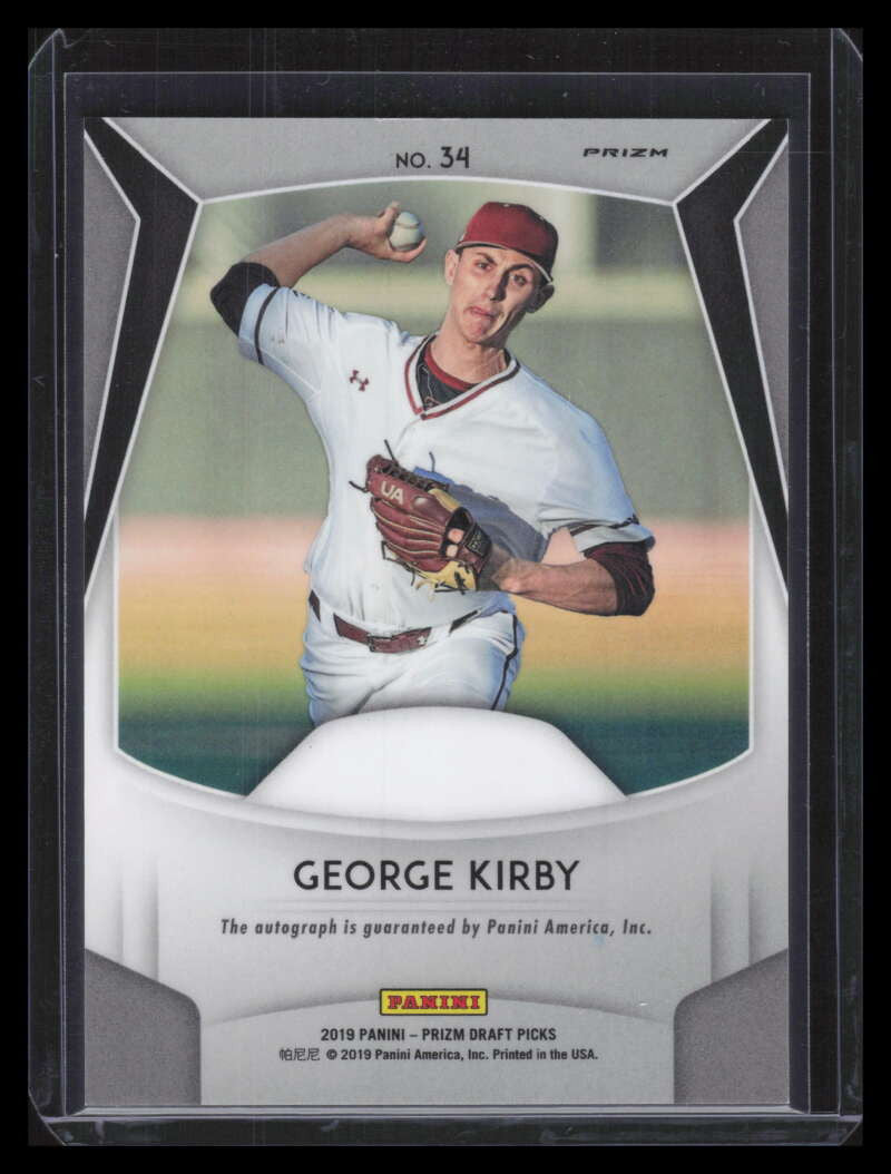 2019 Panini Prizm Draft Autographs Prizms Green 34 George Kirby Rookie Auto
