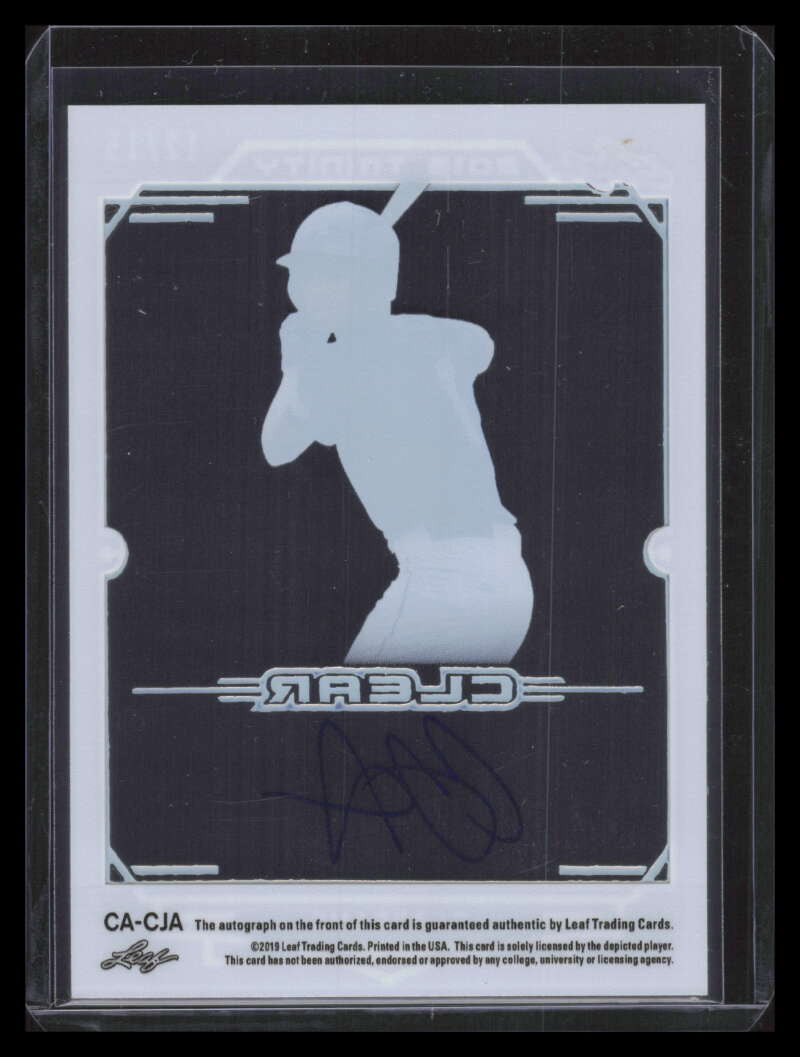 2019 Leaf Trinity Clear Autographs Red CACJA CJ Abrams Rookie Auto 12/15