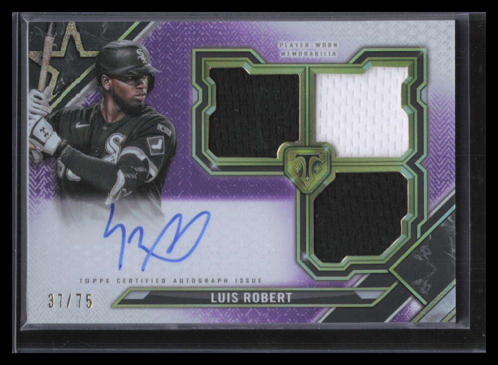 DELETE 148862 2021 Topps Triple Threads Amethyst RFPARLRO Luis Robert Rookie Jersey Auto 37/75