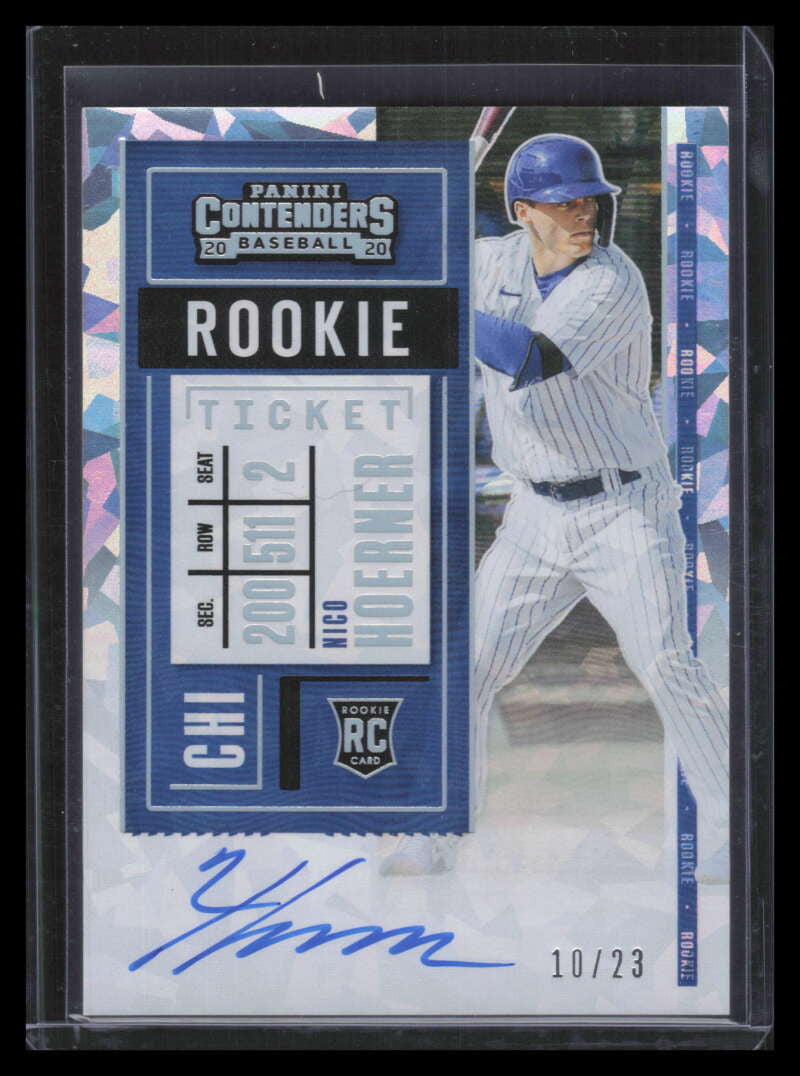 2020 Panini Contenders Cracked Ice Ticket 117 Nico Hoerner Rookie Auto 10/23