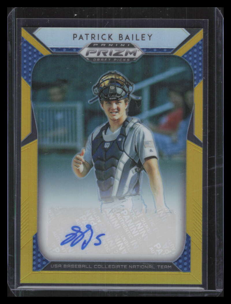 2019 Panini Prizm Draft Autograph Gold Refractor Patrick Bailey Rookie Auto 6/10