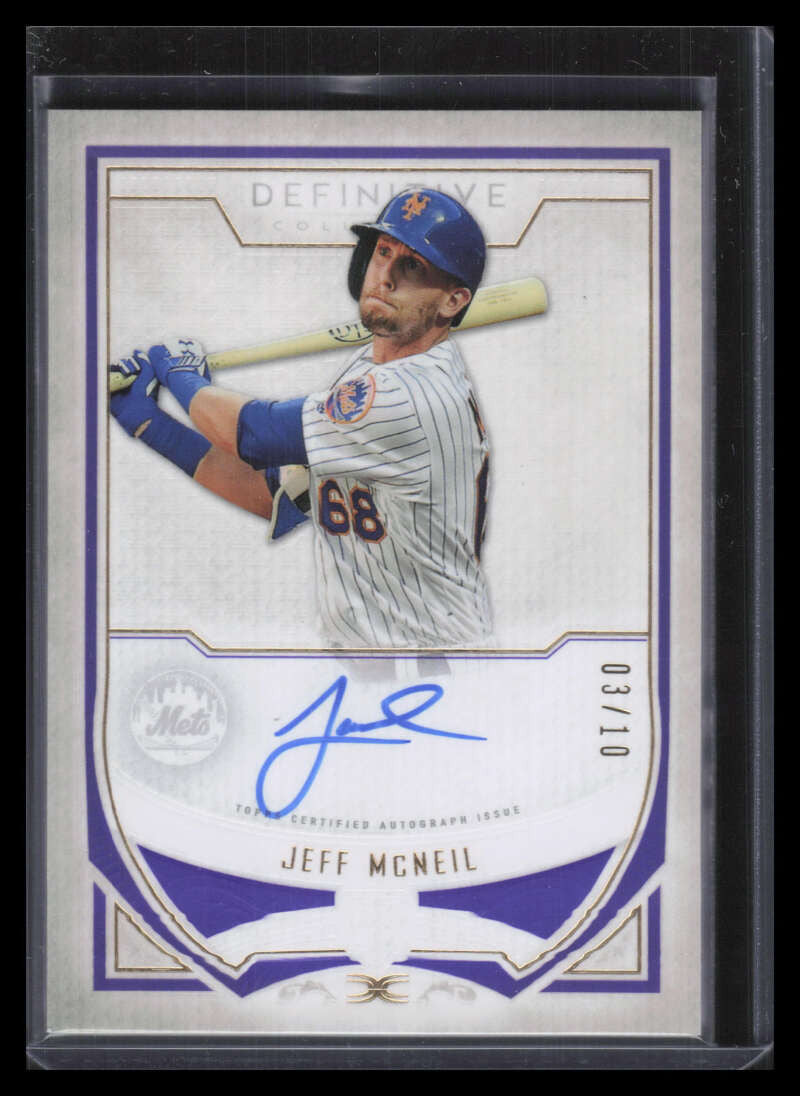 2019 Topps Definitive Collection Autographs Purple Jeff McNeill Rookie Auto 3/10