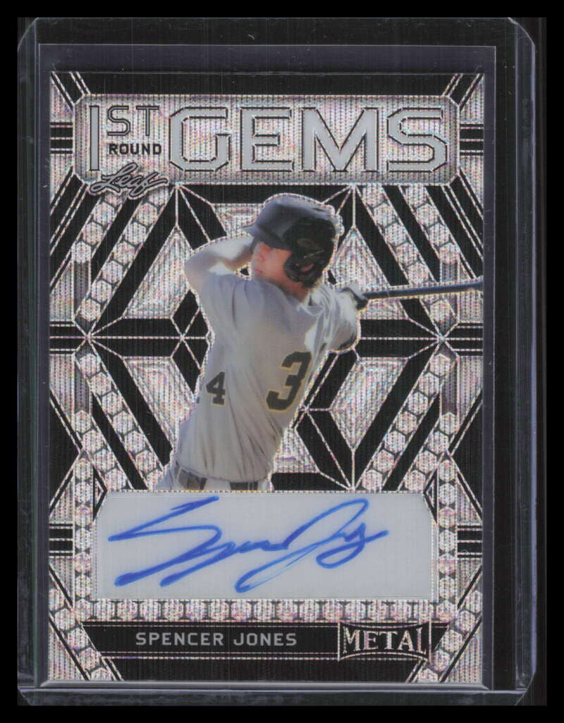 2022 Leaf Metal 1st Round Gems Black Wave rgsj1 Spencer Jones Rookie Auto 2/3