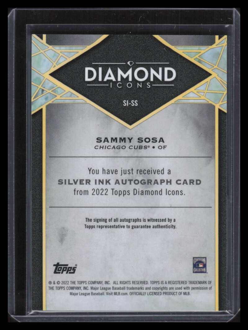 2022 Topps Diamond Icons Silver Ink Autographs Red SISS Sammy Sosa Auto 2/5