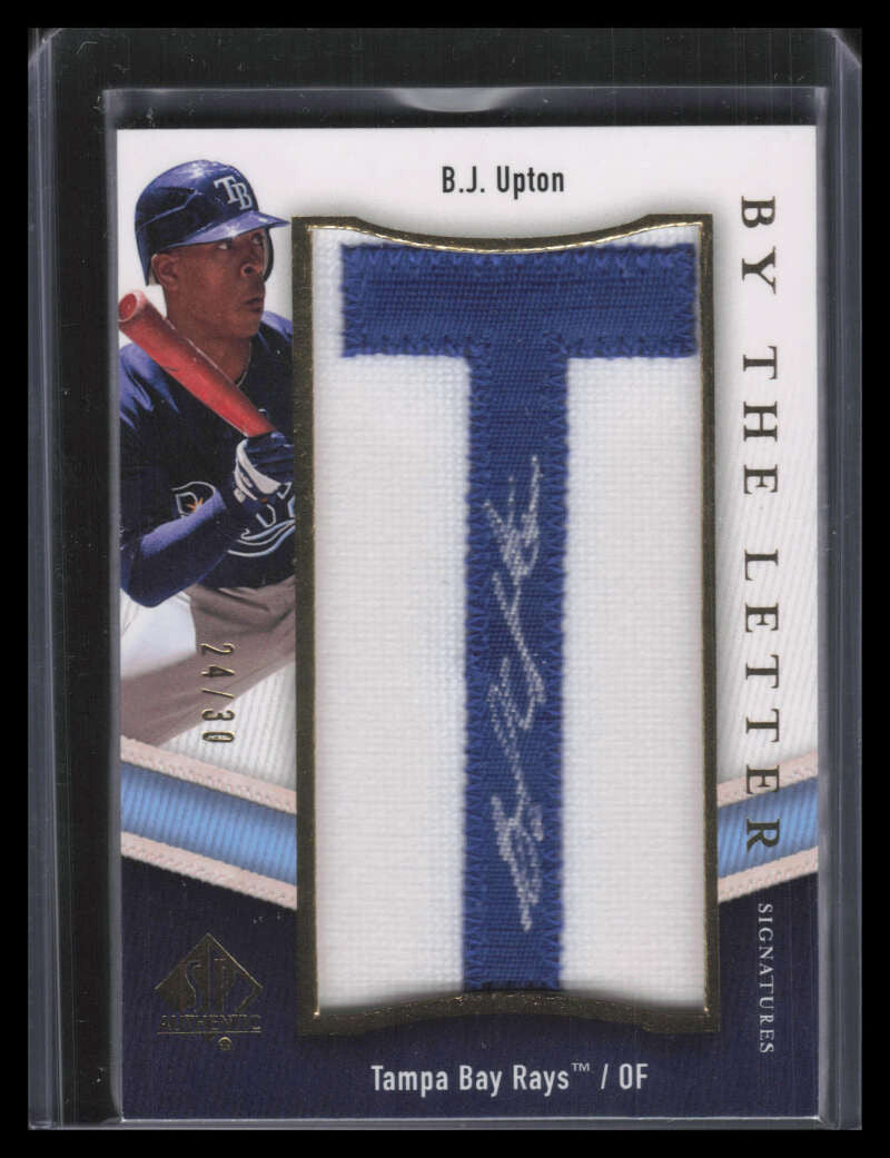 SOLD 148941 2009 SP Authentic By The Letter Signatures B. J. Upton Letter Patch Auto 24/30