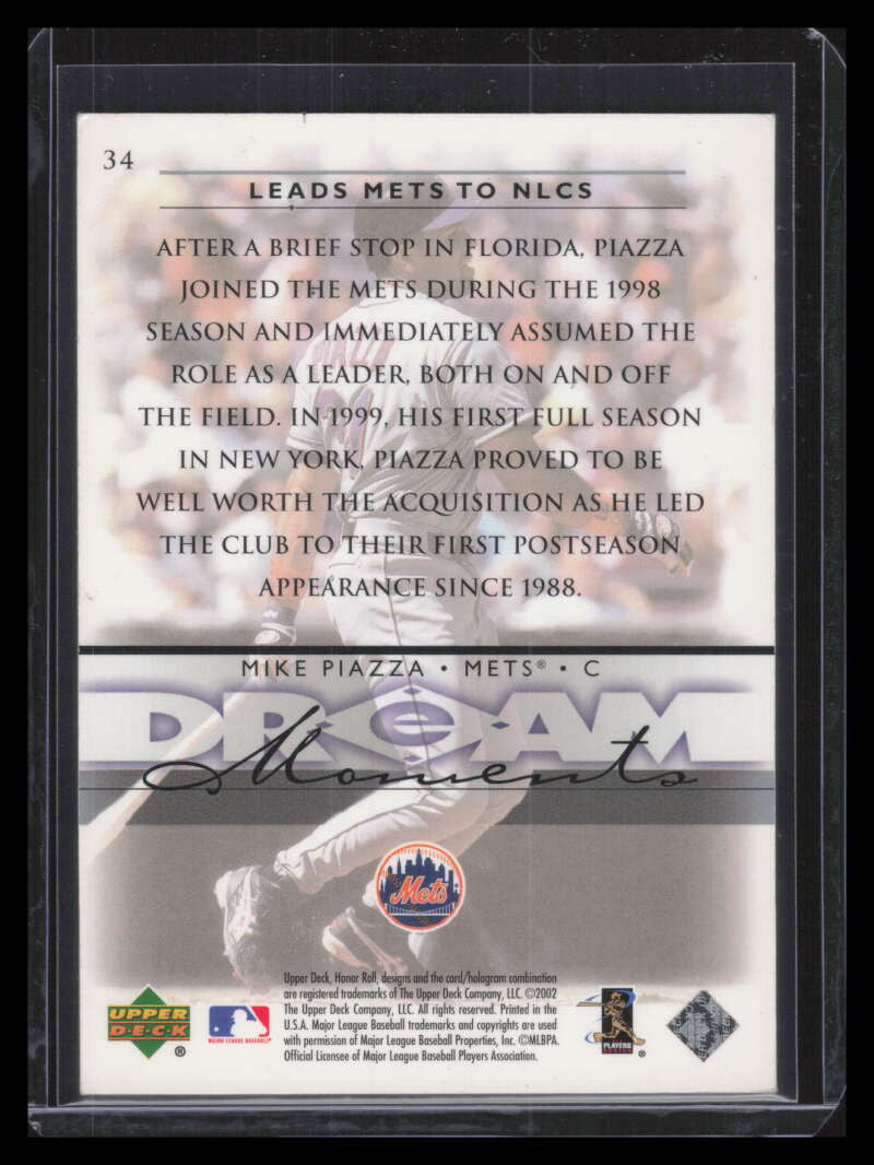 2002 Upper Deck Honor Roll Silver 34 Mike Piazza 90/100